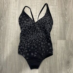 One piece black & grey bathing suit - NWT - Small - Never worn - Chic & easy